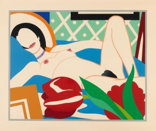 Tom Wesselmann - Monica Nude with Tulips