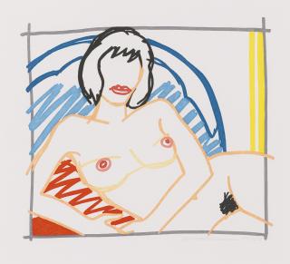 Tom Wesselmann - Monica Nude With Yellow Curtain