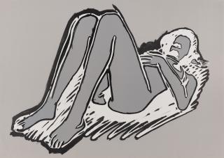 Tom Wesselmann - Monica reclining on back, Knees up