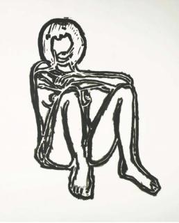 Tom Wesselmann - Monica Sitting Elbows on Knees (for BAM), from Brooklyn Academy of Music III, 1991 Artist\'s Print Porfolio