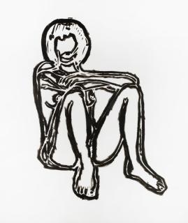 Tom Wesselmann - Monica Sitting Elbows on Knees, from Brooklyn Academy of Music Artists Print Portfolio III