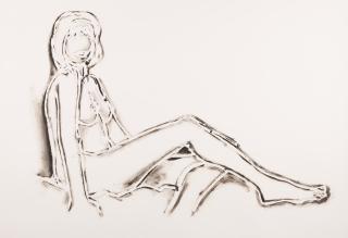 Tom Wesselmann - Monica sitting, one leg over the other.