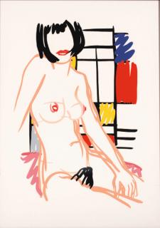 Tom Wesselmann - Monica Sitting With Mondrain