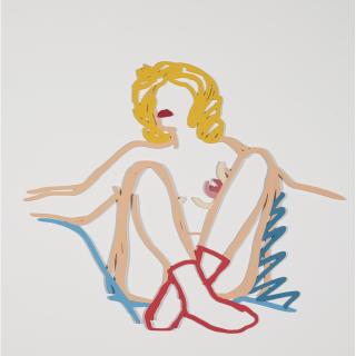 Tom Wesselmann - Steel Drawing Edition / Rosemary With Socks, Arms Outstretched
