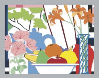 Tom Wesselmann - Still Life with Petunias, Lillies and Fruit (Window)