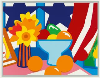 Tom Wesselmann - Still Life with red blowing Curtain.