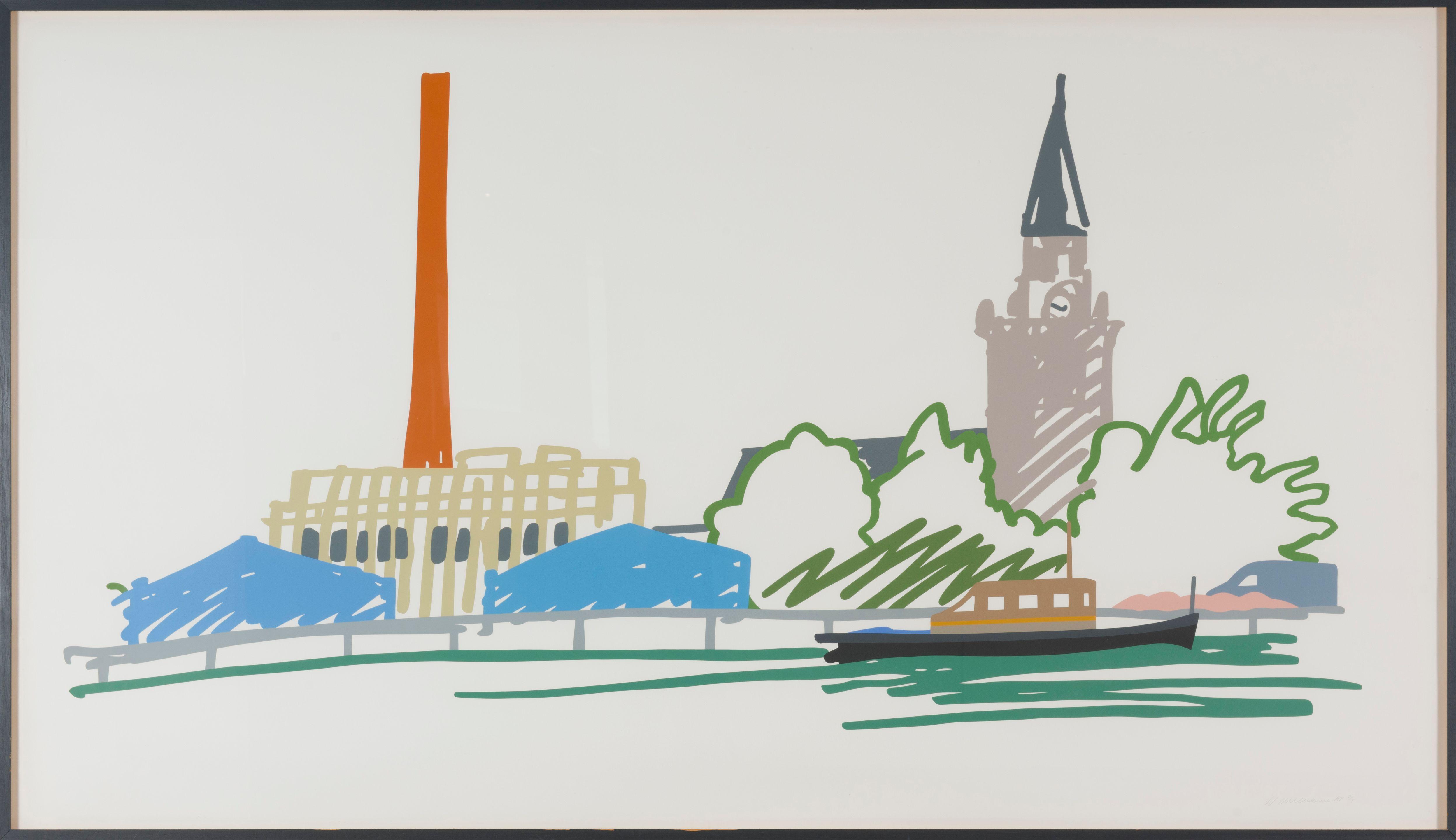 Tom Wesselmann - Thames Scene with Power Station, 1990