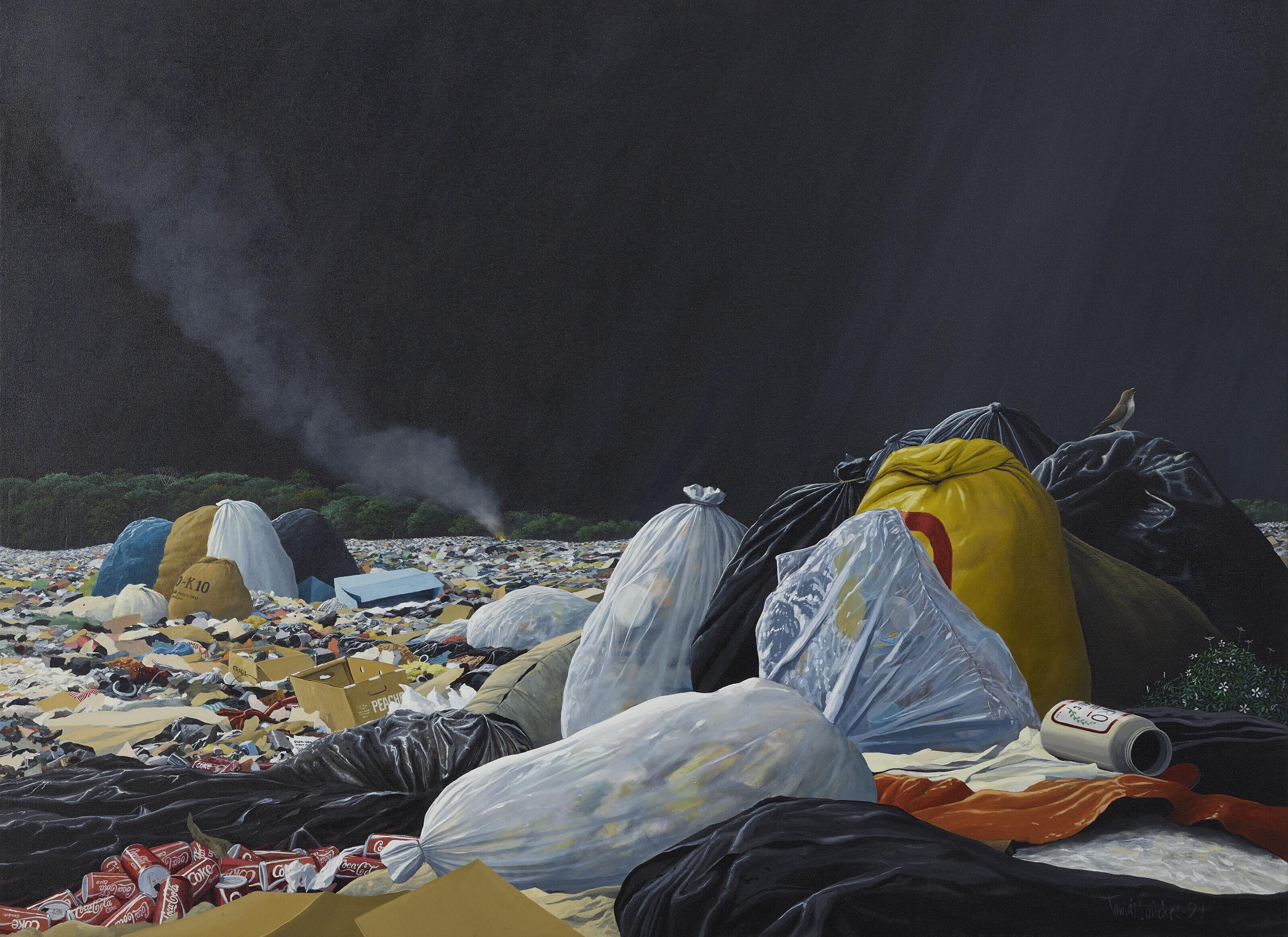 Tomás Sánchez - Basura de colores bajo la tormenta