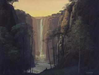 Tomás Sánchez - Caída De Aguas En Luz Dorada