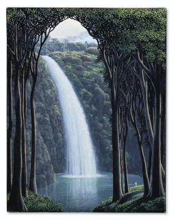 Tomás Sánchez - Cascada y contemplador