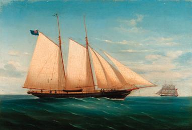 Tomasso De Simone - A schooner of the Royal Thames Yacht Club at sea; and A schooner of the Royal Thames Yacht Club in a heavy swell