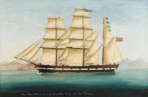 Tomasso De Simone - Barque Esther of Whitehaven entering the Bay of Naples October 1810 Capt. Cuthbertson