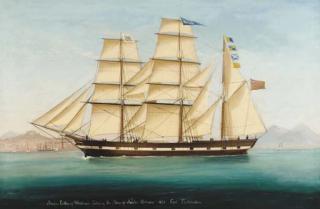 Tomasso De Simone - Barque Esther of Whitehaven entering the Bay of Naples October 1810 Capt. Cuthbertson