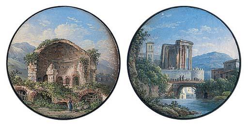 Tommaso Bigatti - The Temple of Vesta at Tivoli; and The Temple of Venus at Baia