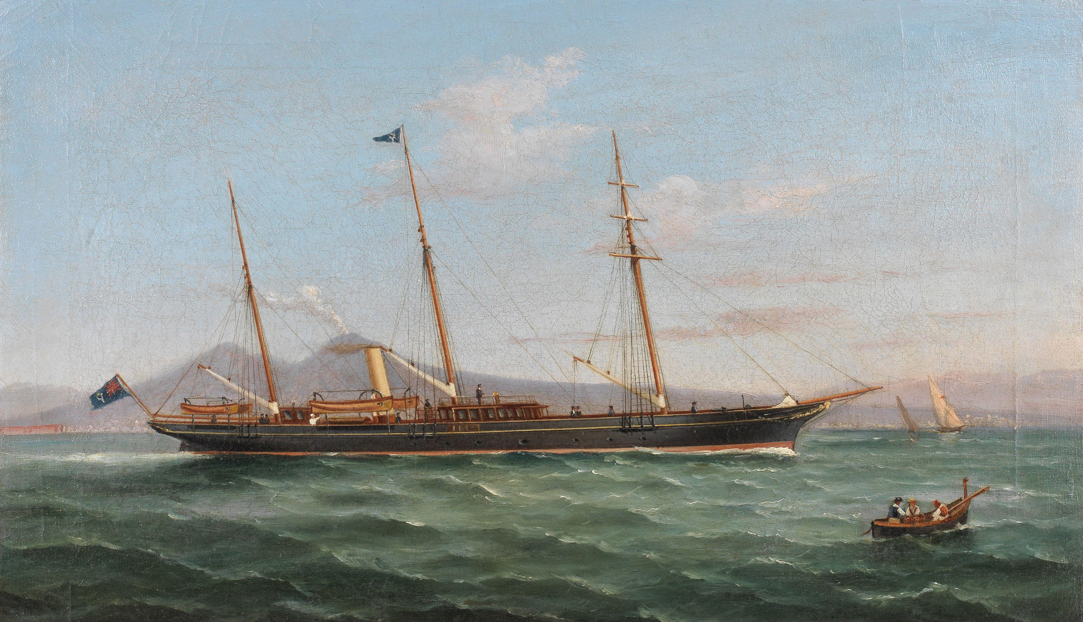 Tommaso De Simone - A steam yacht of the Royal Mersey Yacht Club in Naples Bay