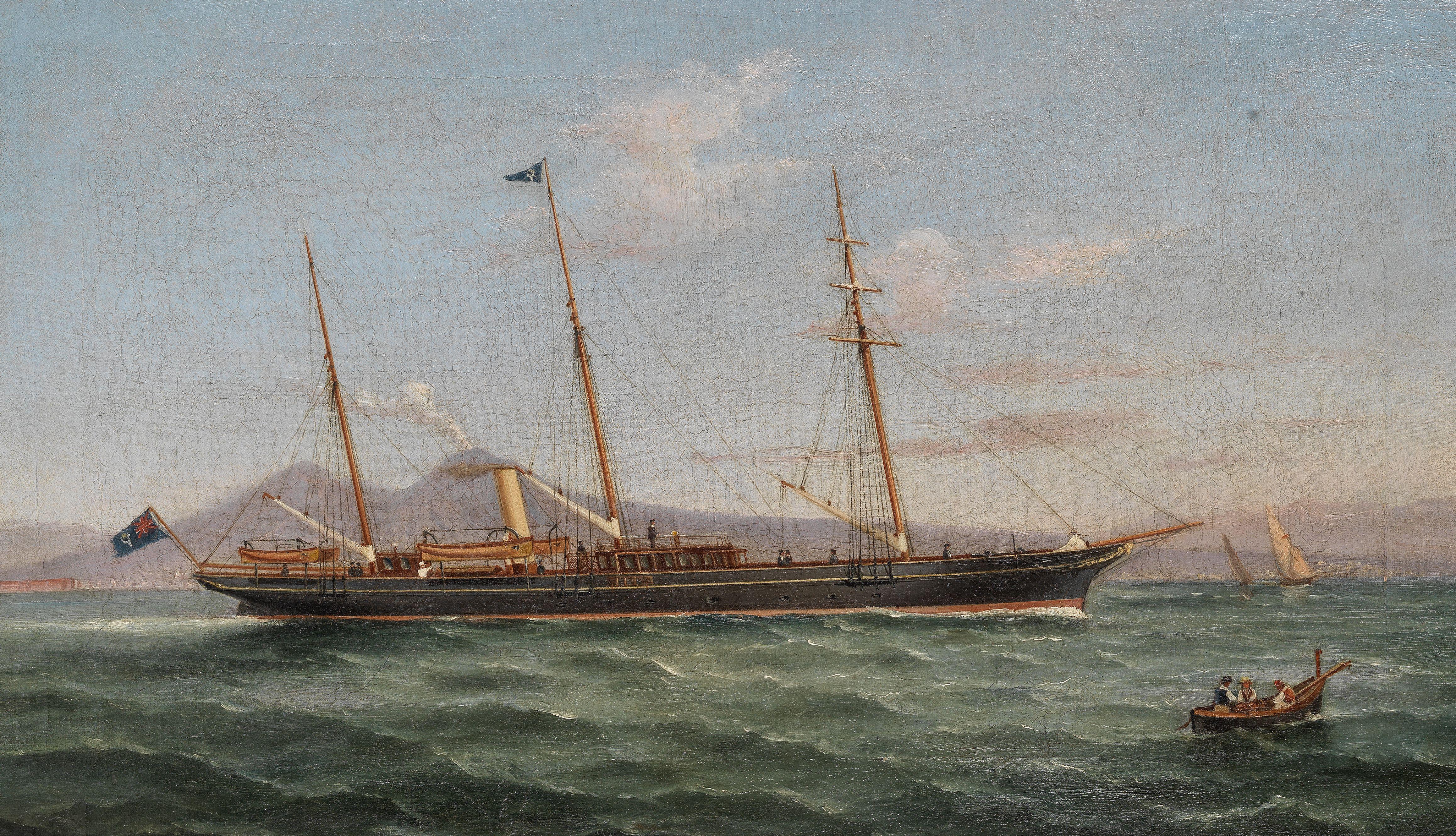 Tommaso De Simone - A steam yacht of the Royal Mersey Yacht Club in Naples Bay