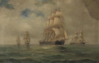 Tommaso De Simone - H.M.S. Northumberland and other ships of the so-called \'Black Battlefleet\' at sea