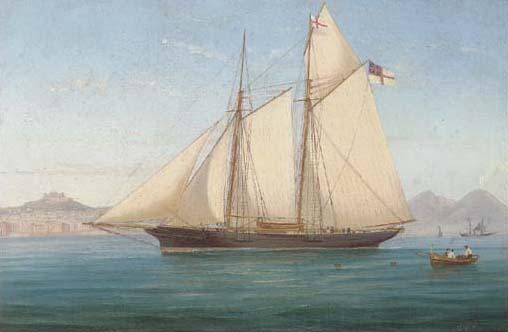 Tommaso de Simone - Lord Suffield\'S Yacht Flower of Yarrow In The Bay of Naples