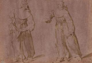 Tommaso Manzuoli, Dit Maso Da San Friano - Deux moines debout (recto et verso)