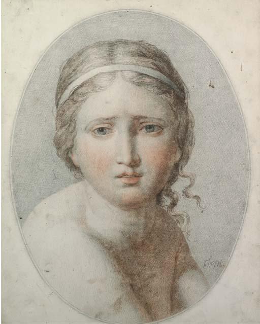 Tommaso Minardi - Head of a young girl, her hair tied with a ribbon