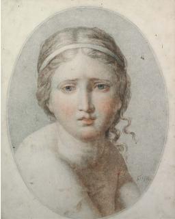 Tommaso Minardi - Head of a young girl, her hair tied with a ribbon