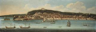 Tommaso Ruiz - The Bay Of Naples Looking Towards The Vomero With The Castel Dell\'Ovo, The Lanterna Del Molo, The Castel Nuovo And The Maschio Angioino