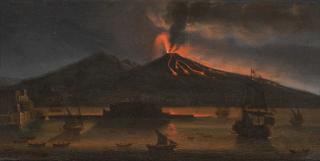 Tommaso Ruiz - Vesuvius Erupting At Night, May 1737