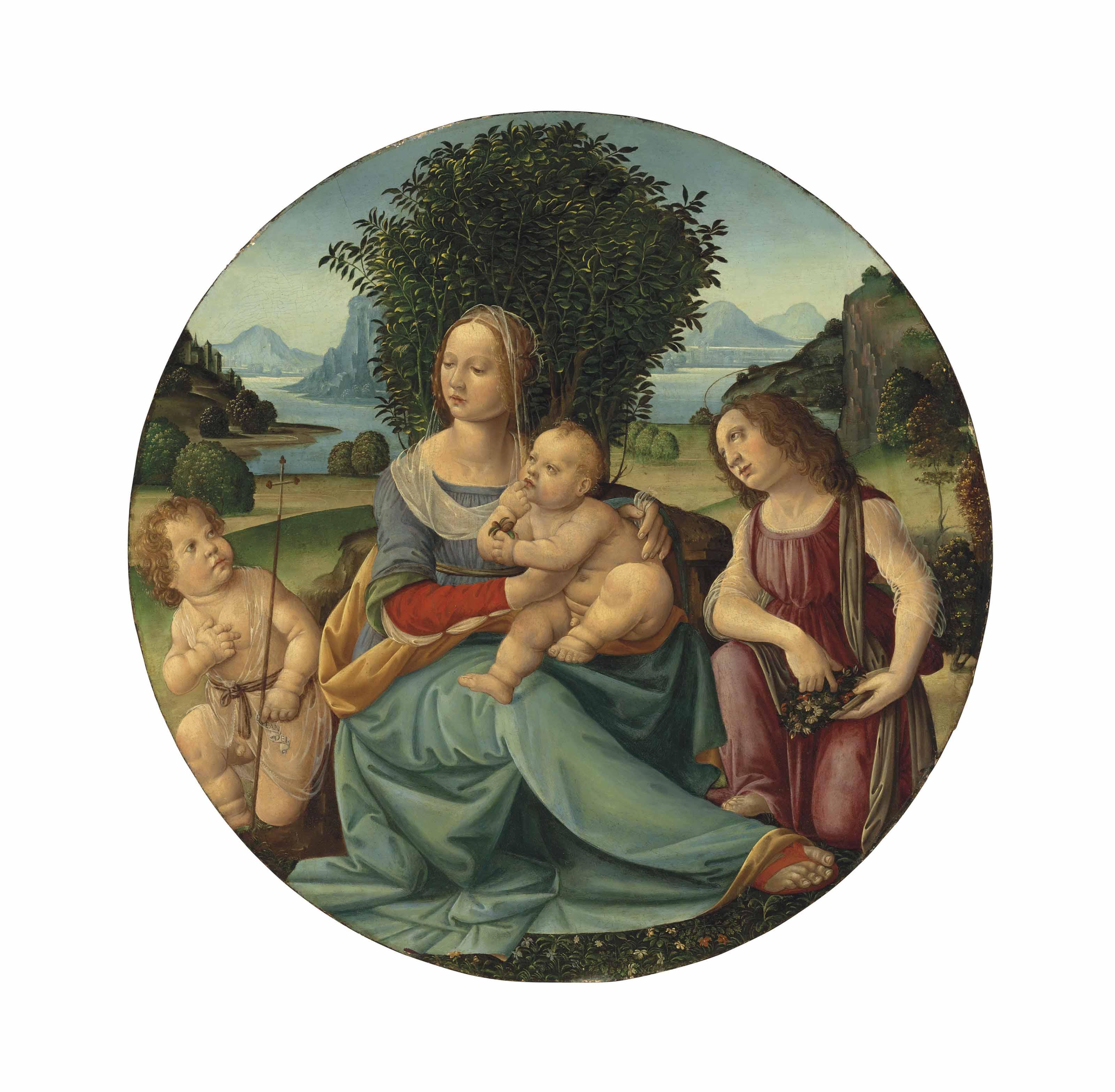 Tommaso - The Madonna And Child With The Young St. John The Baptist And An Angel In A Landscape