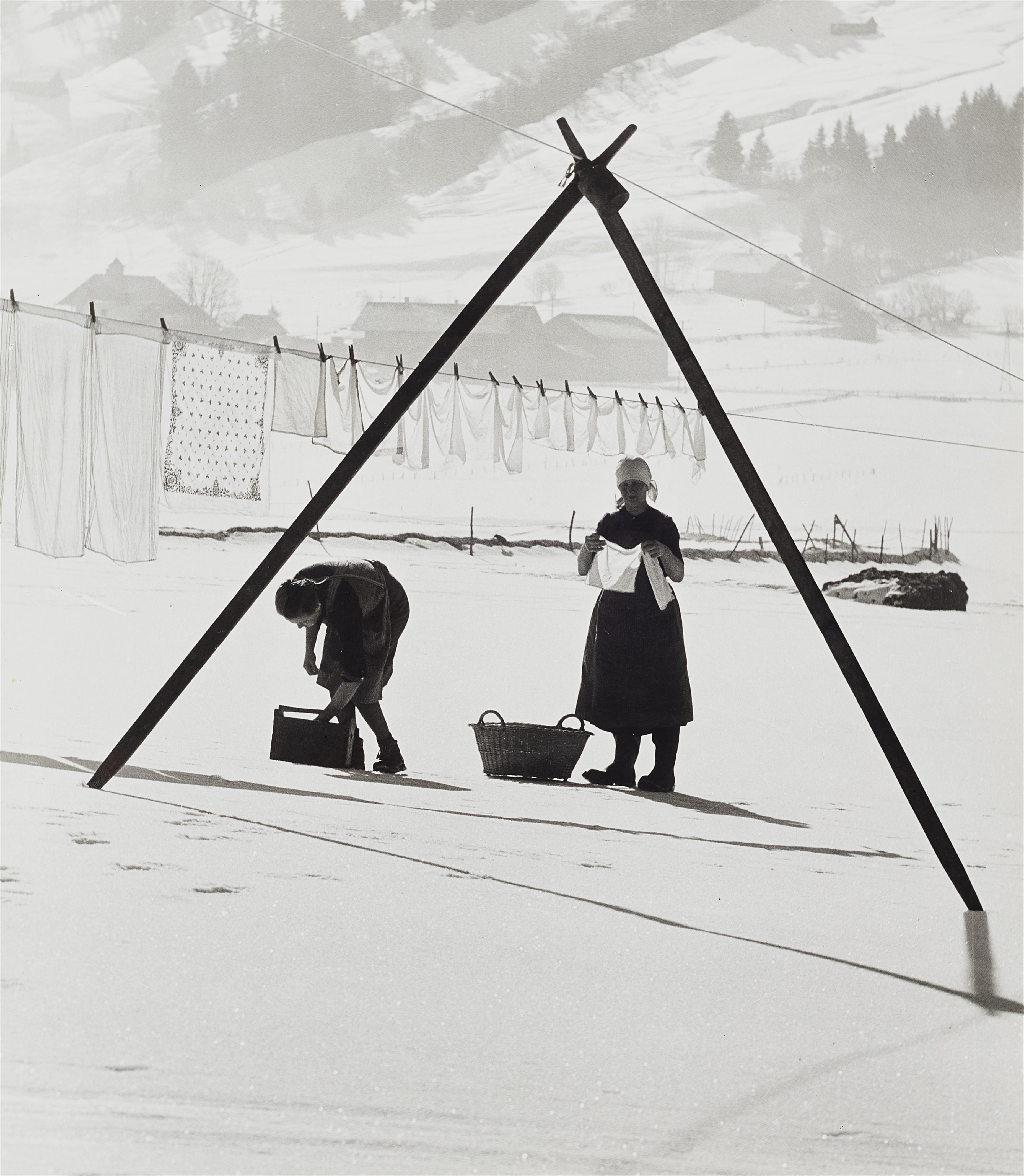 Toni Schneiders - Winterliche Wäsche im Allgäu