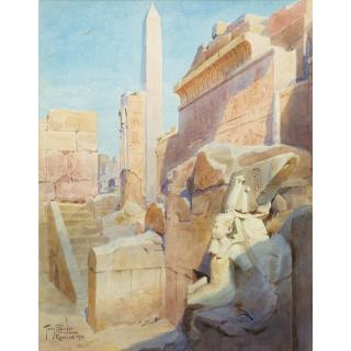 Tony Binder - Vue De Karnaktony Binder ; View Of Karnak ; Signed, Dated And Located Lower Left Karnak 1924 ; Watercolour