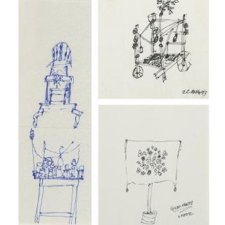 Tony Feher - Guadalupe And Untitled (Group Of 3 Sketches)