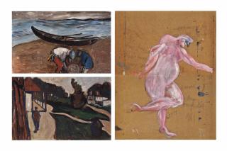 Tony O\'Malley, H.R.H.A. - Currach, Clare Island (Recto); Evening Landscape Tehidy Hospital (Recto); Figure (Verso)