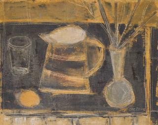 Tony O\'Malley, H.R.H.A. - Still life with vase and lemon