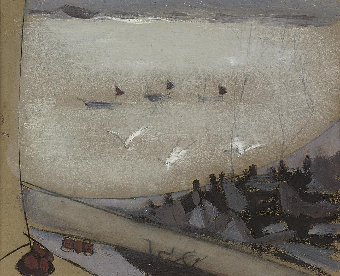 Tony O\'Malley, H.R.H.A. - Three birds from a window