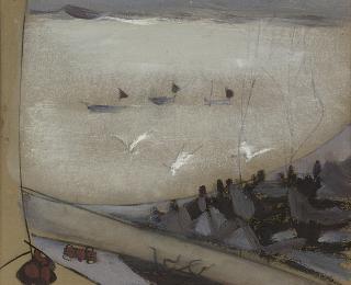 Tony O\'Malley, H.R.H.A. - Three birds from a window