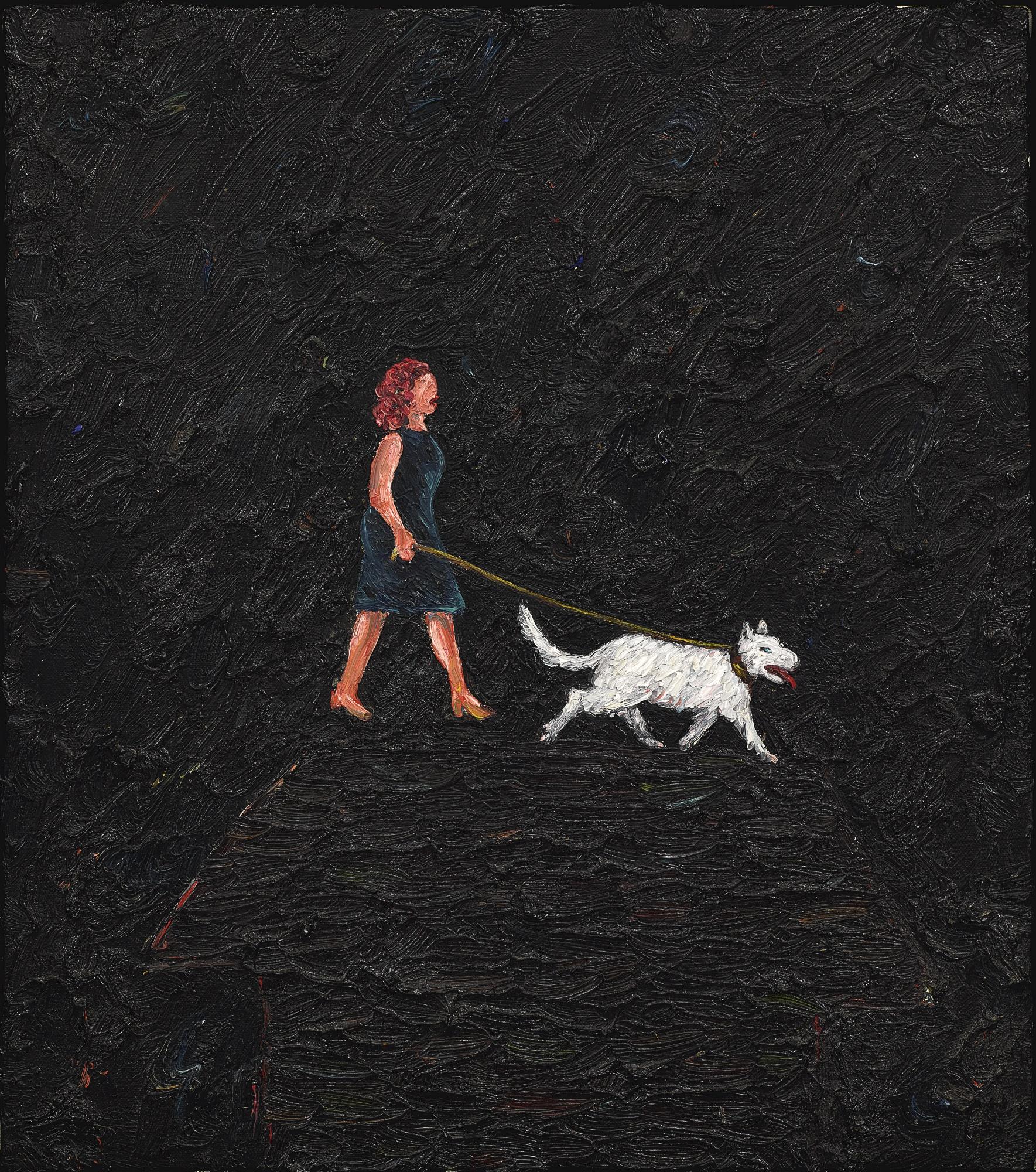 Tony Wong - Untitled - Woman Walking Dog
