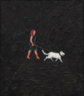 Tony Wong - Untitled - Woman Walking Dog