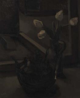 Toon Kelder - Still life with white tulips