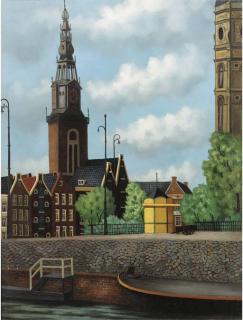 Toon Van Den Muysenberg - Damrak met Oude Kerk