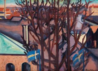 Tor Bjurström - City view with flags