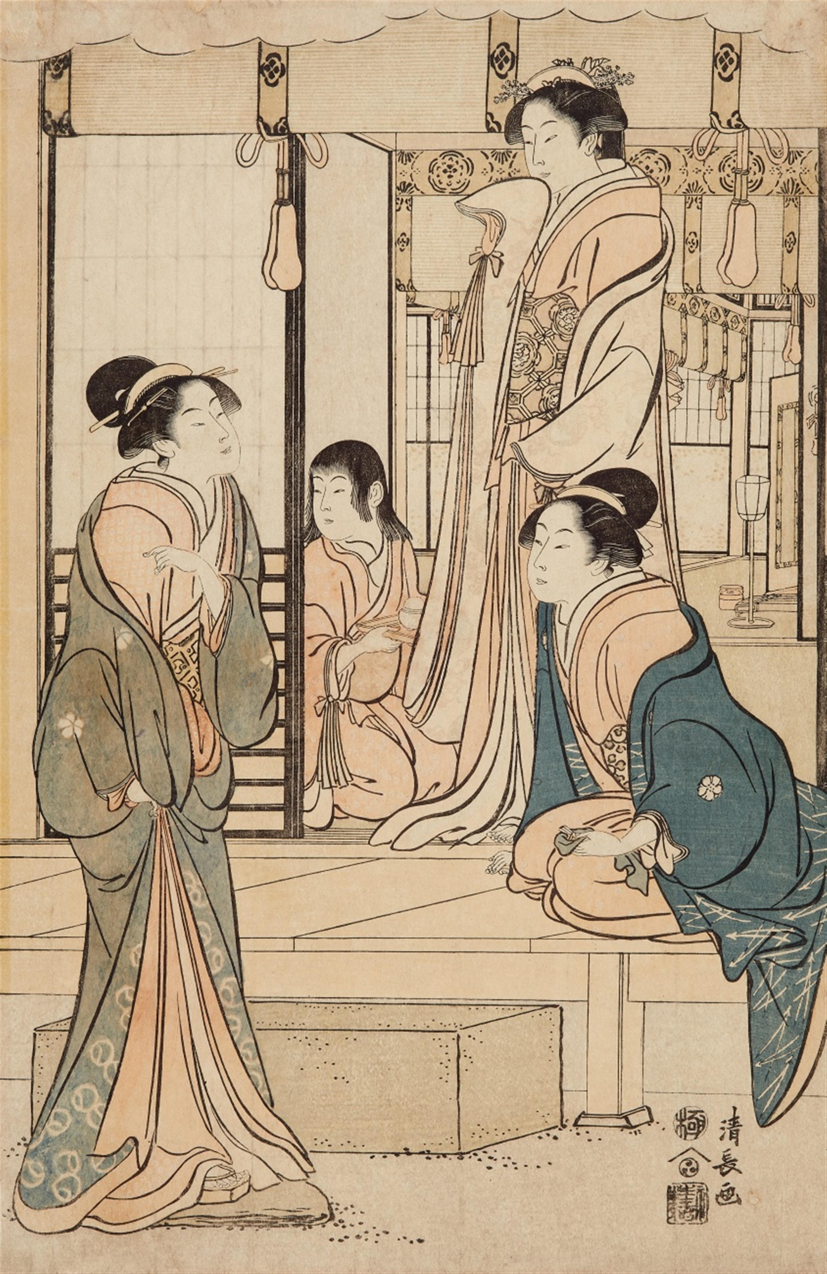 Torii Kiyonaga - Ôban, right sheet of a triptych