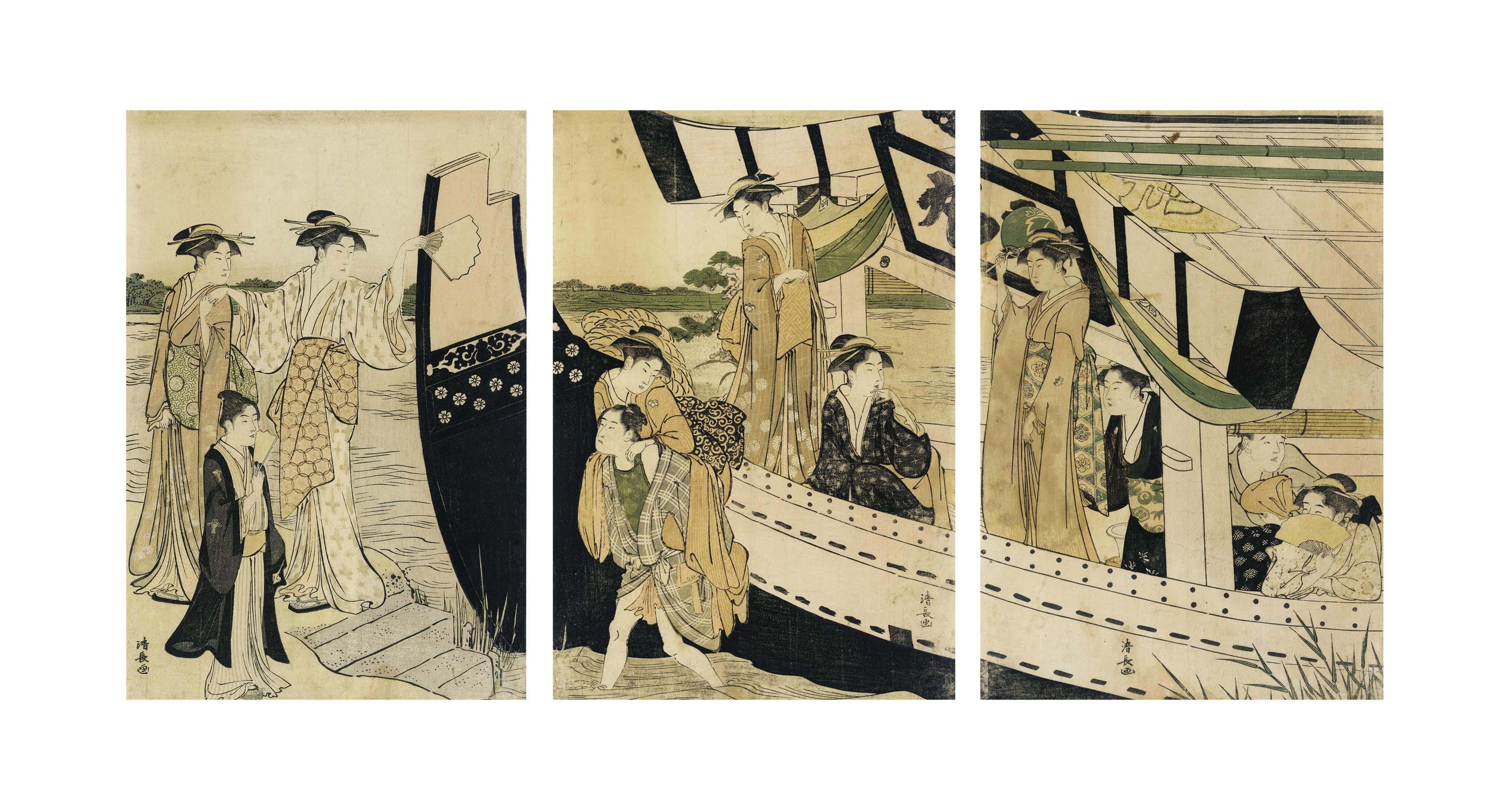 Torii Kiyonaga - Pleasure boat