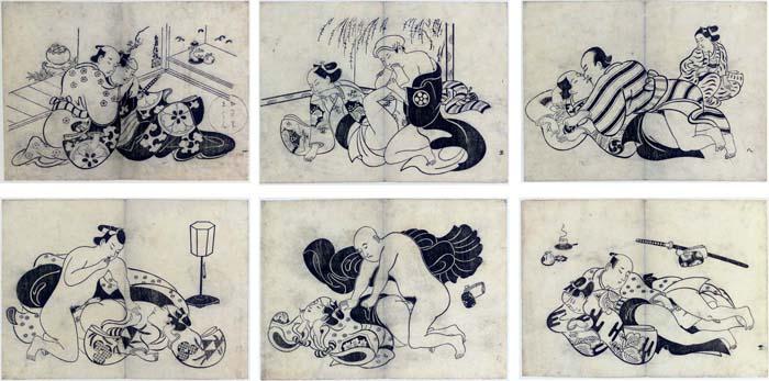 Torii Kiyonobu I - A Suite of Male Lovers, 1702-3