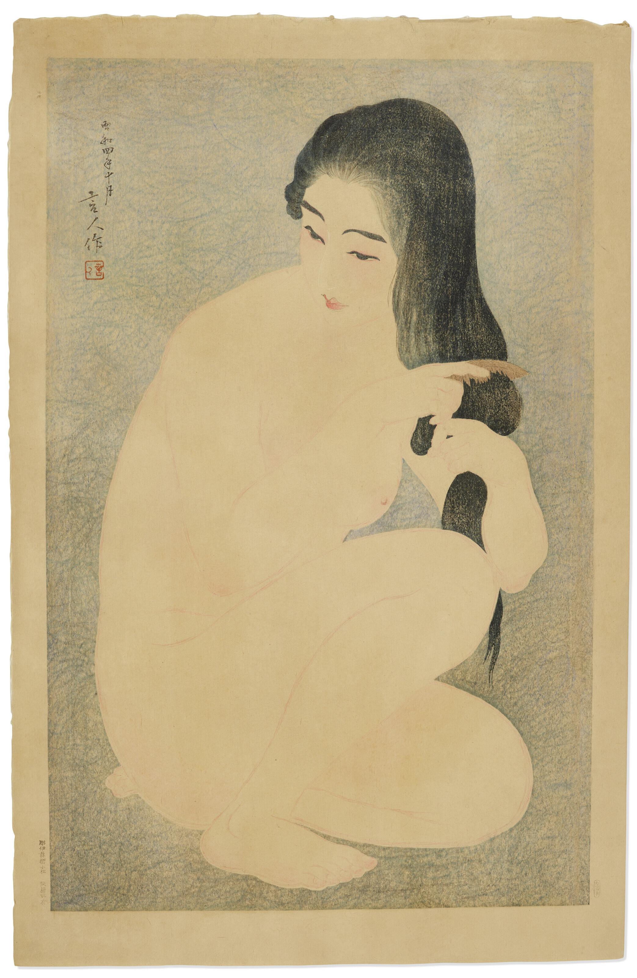 Torii Kotondo - Kamisuki (Combing Hair)