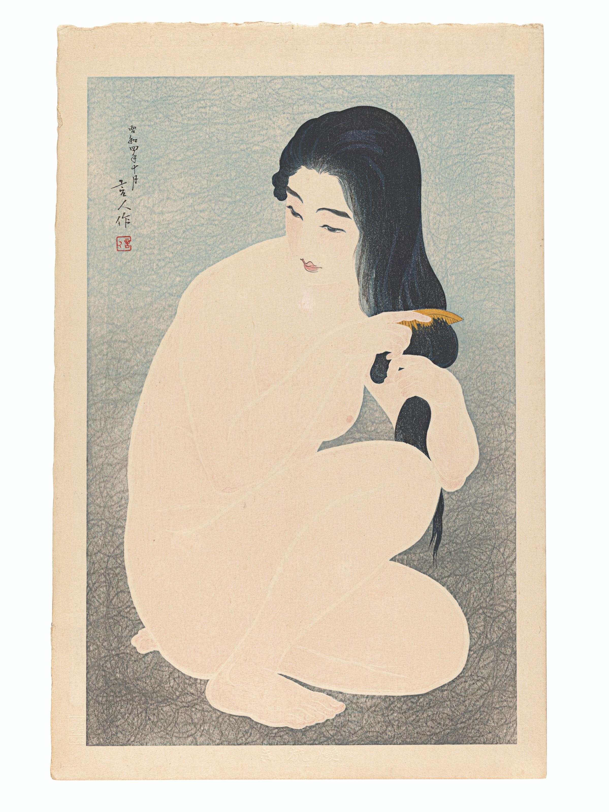 Torii Kotondo - Kamisuki (Combing Hair)