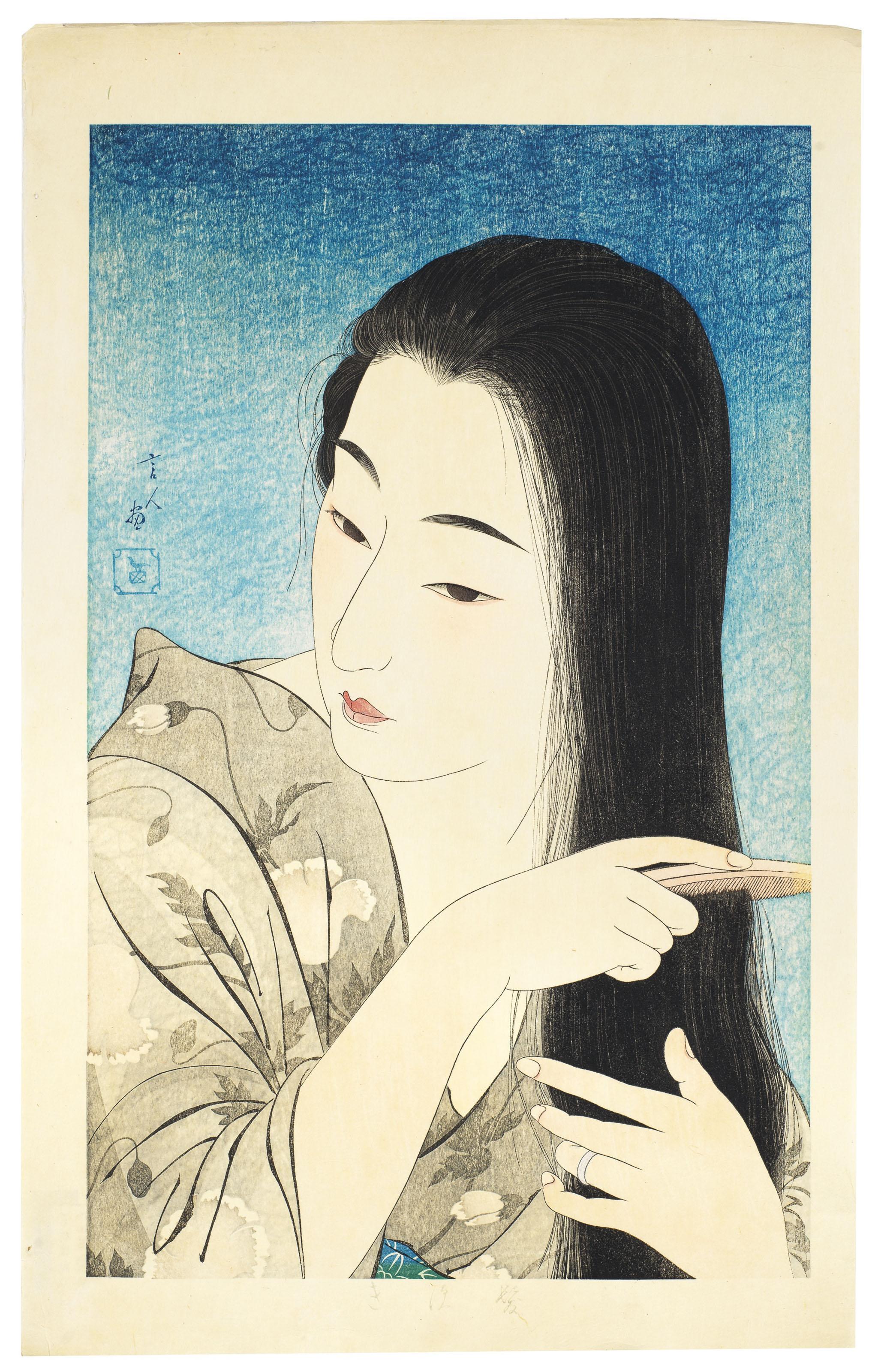 Torii Kotondo - Kamisuki (Combing the hair)