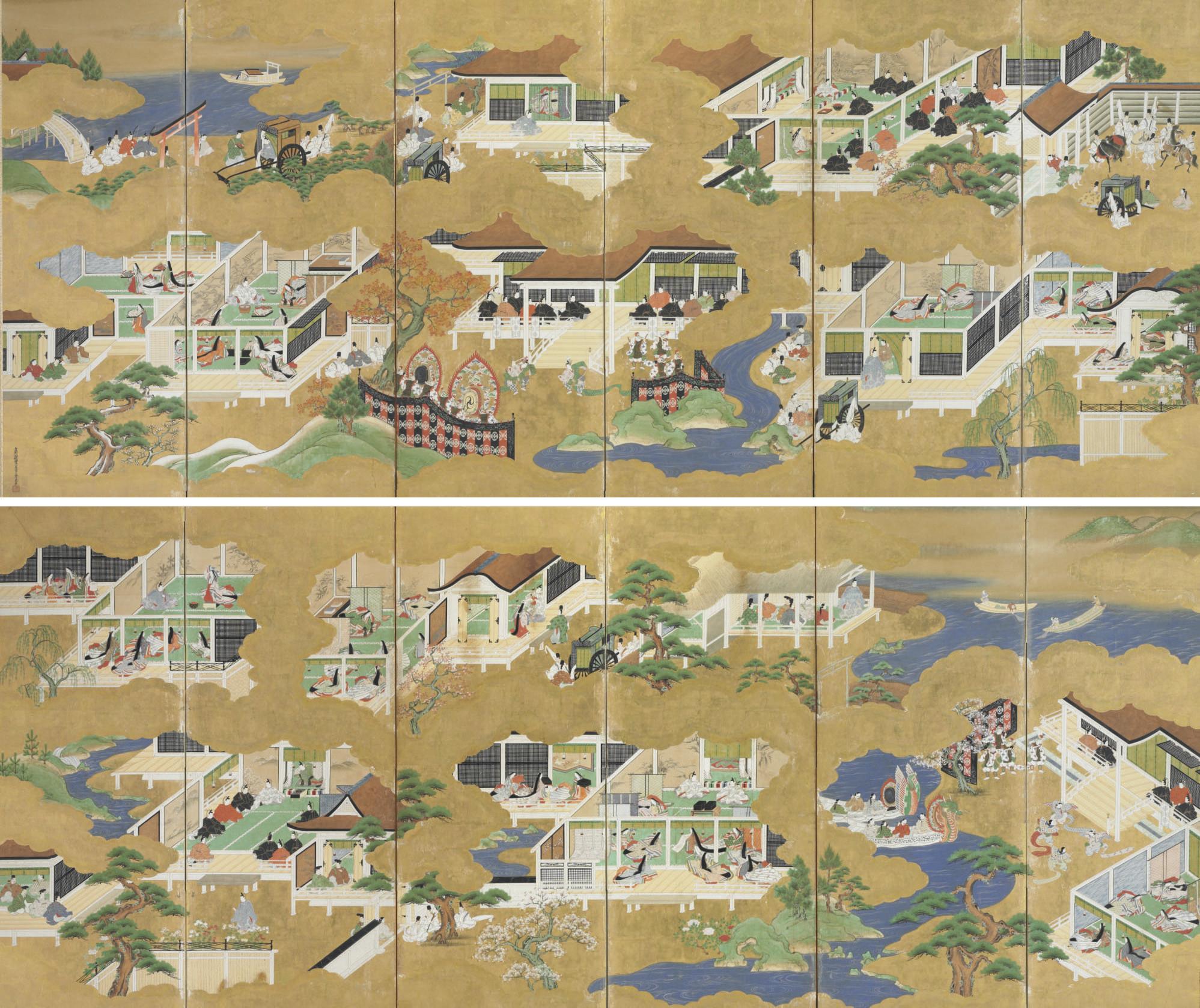 Tosa Mitsusada - Scenes from The Tale of Genji