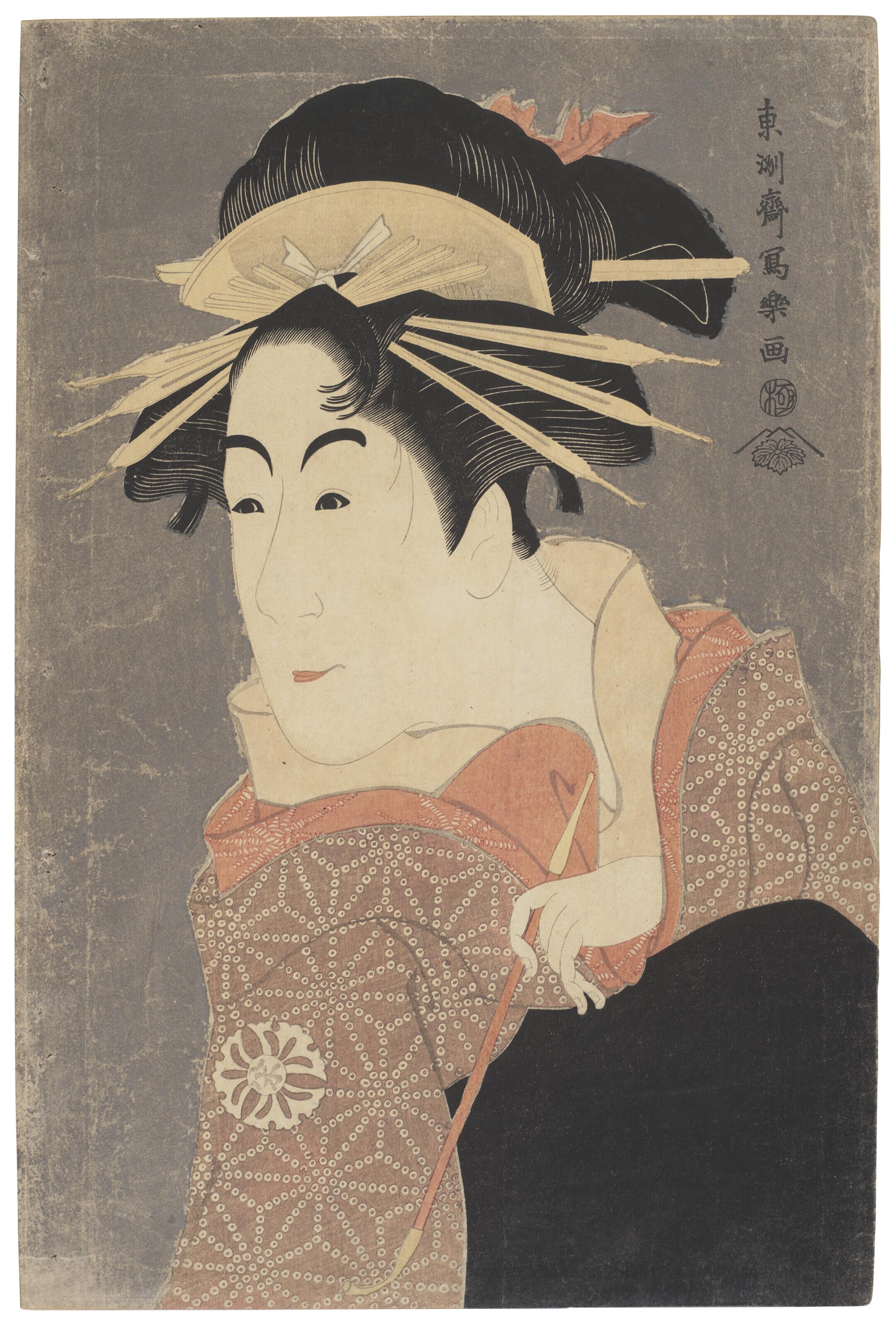Toshusai Sharaku - The actor Matsumoto Yonesaburo as the courtesan Kewaizaka no Shosho, Actually Shinobu, the Younger Daughter of Matsushita Mikinoshin