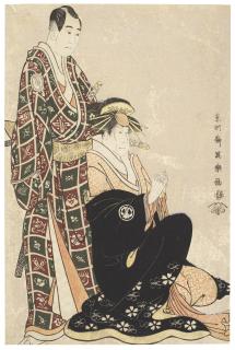 Toshusai Sharaku - The Actors Sawamura Sojuro III As Nagoya Sanzaemon And Segawa Kikunojo III As The Courtesan Katsuragi