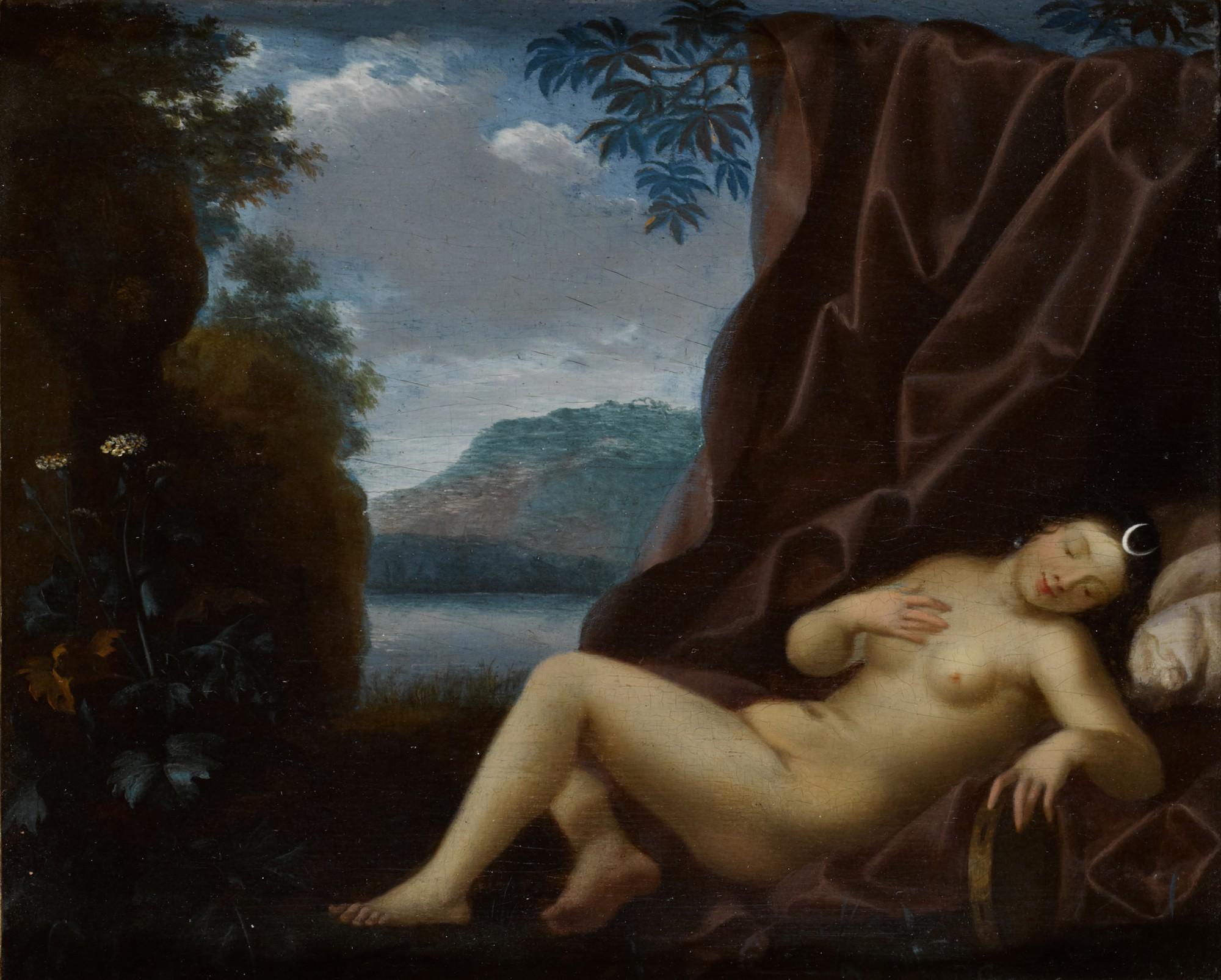 Toussaint Gelton - Diana Resting With A Landscape Beyond
